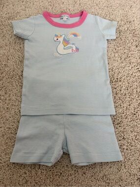 Kids Light Blue & Pink Unicorn Short Pajama Set